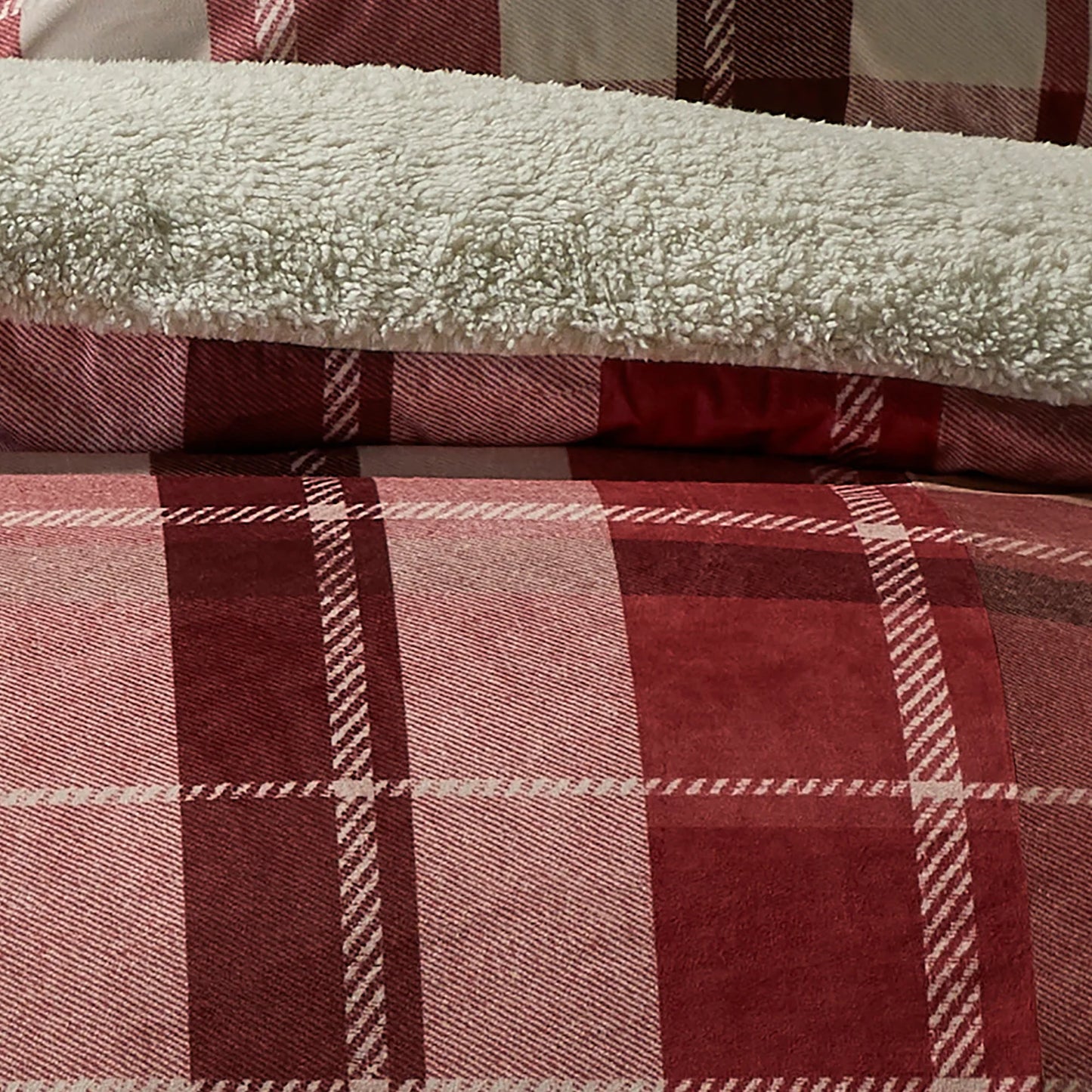 Mulford Check Duvet Cover Set by Fusion Snug in Red