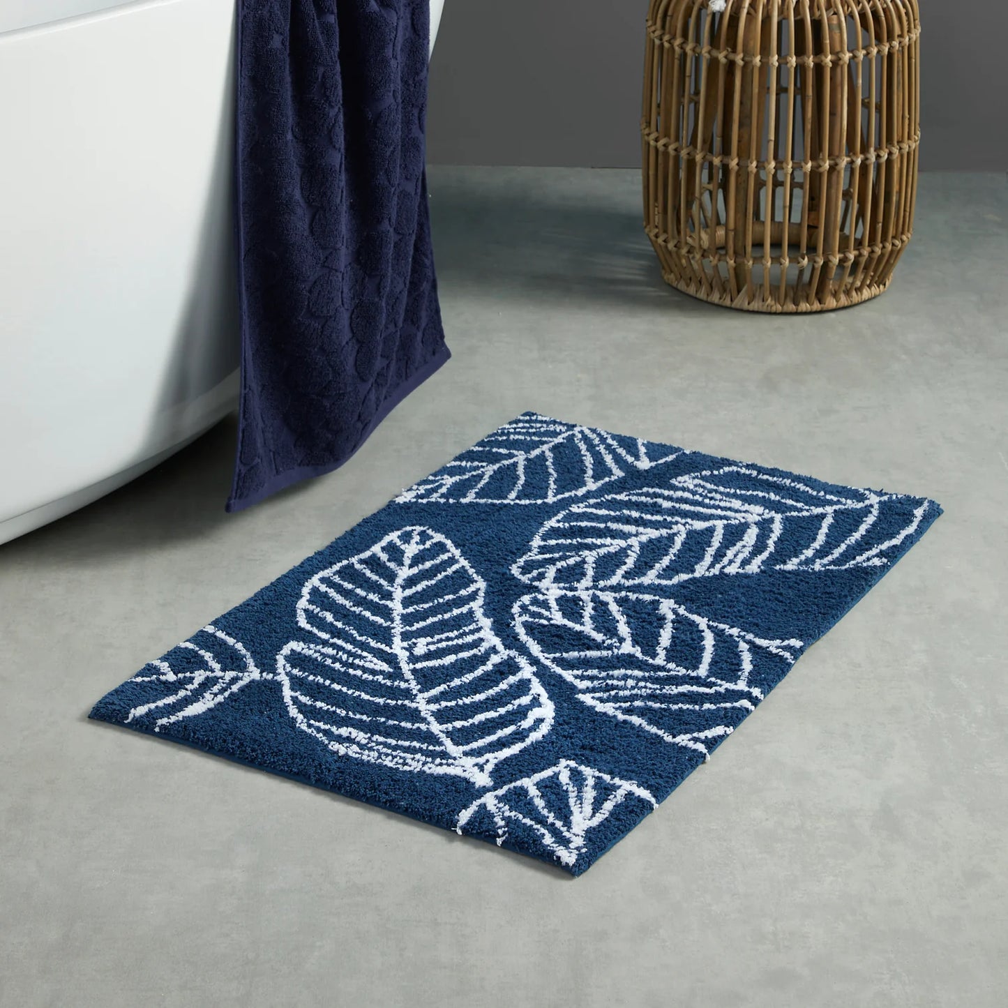 Matteo Bath Mat by Fusion Bathroom in Navy