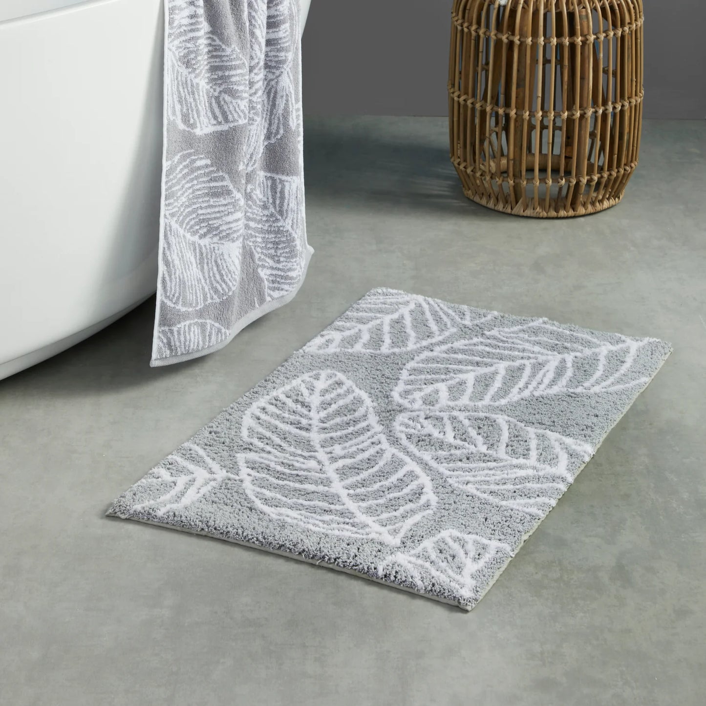 Matteo Bath Mat by Fusion Bathroom in Grey