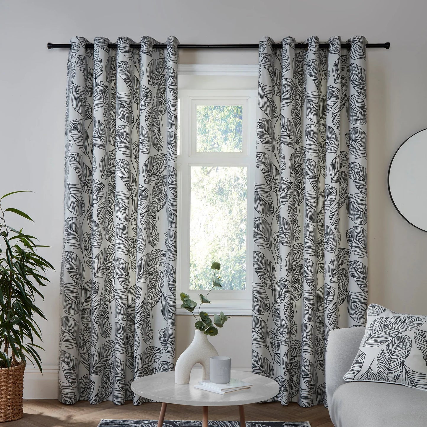 Matteo Eyelet Curtains by Fusion in Black