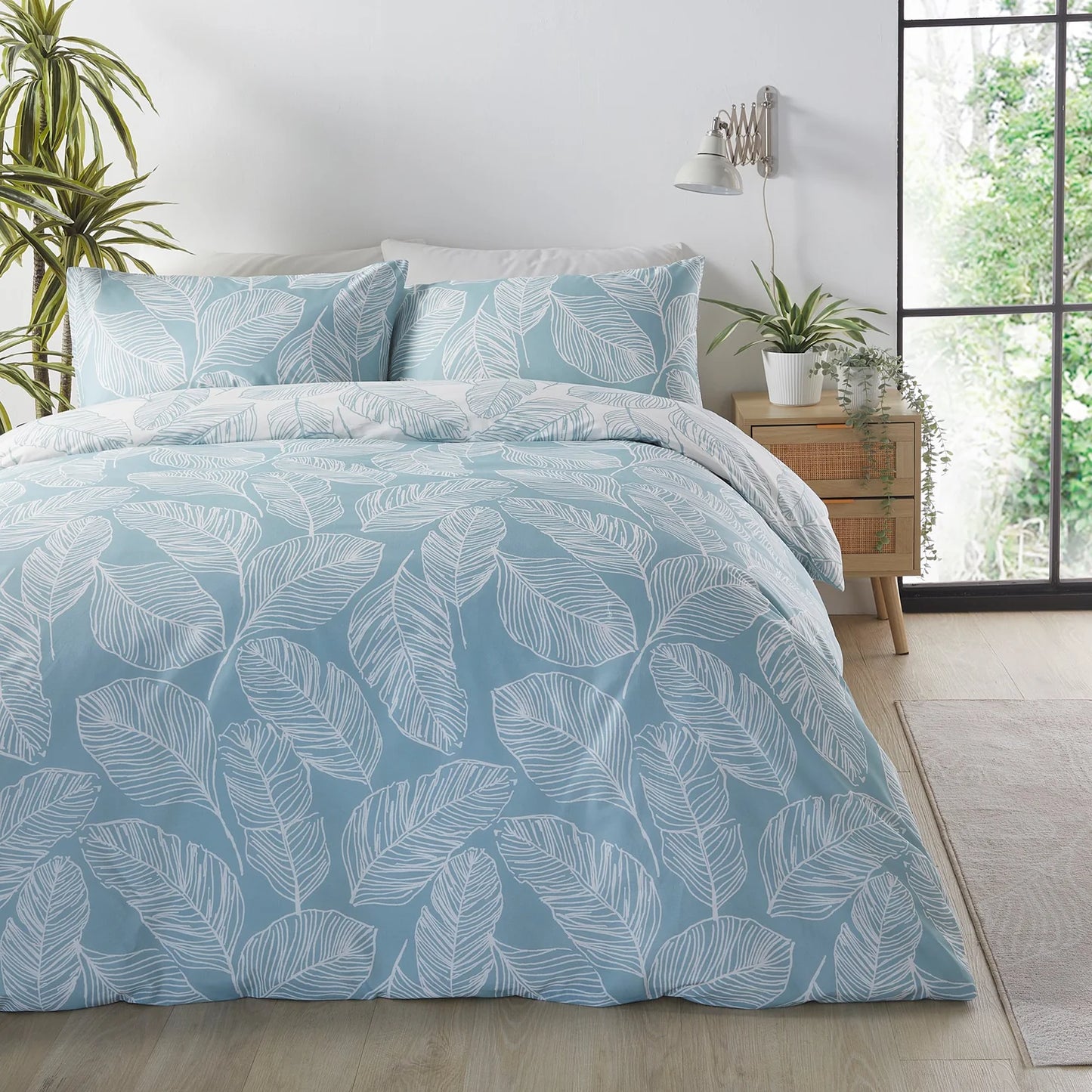 Matteo Duvet Cover Set by Fusion in Duck Egg