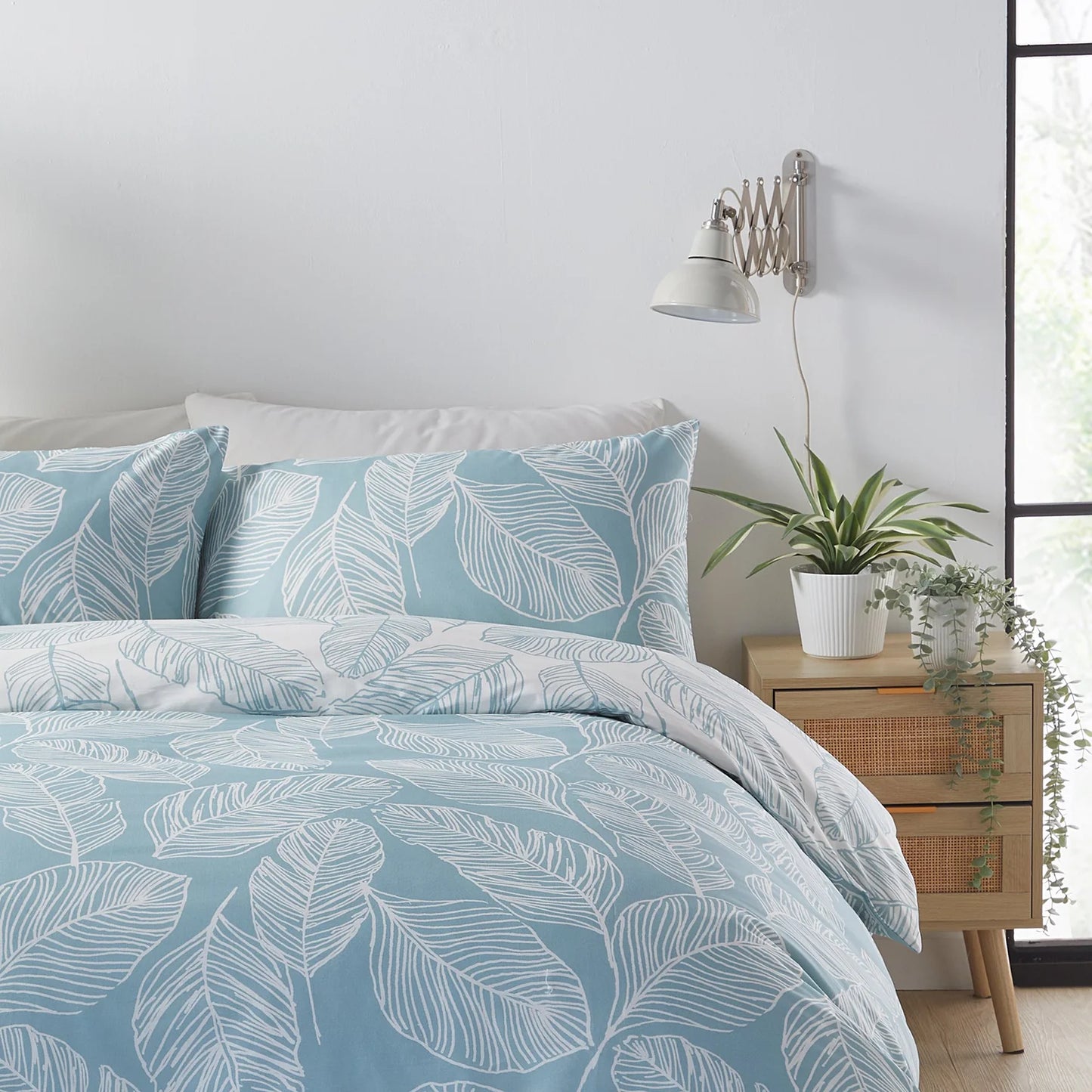 Matteo Duvet Cover Set by Fusion in Duck Egg