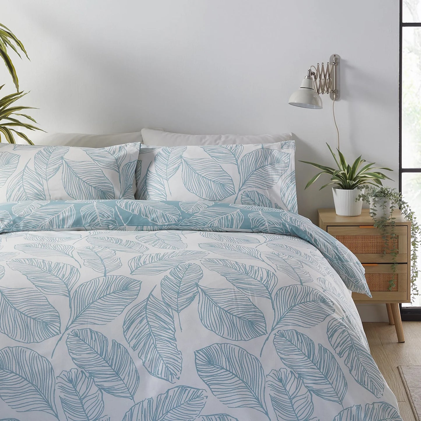 Matteo Duvet Cover Set by Fusion in Duck Egg