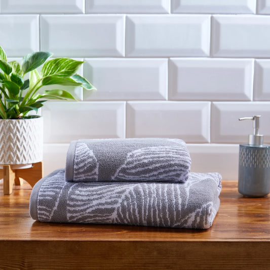 Matteo Hand and Bath Towels by Fusion Bathroom in Grey