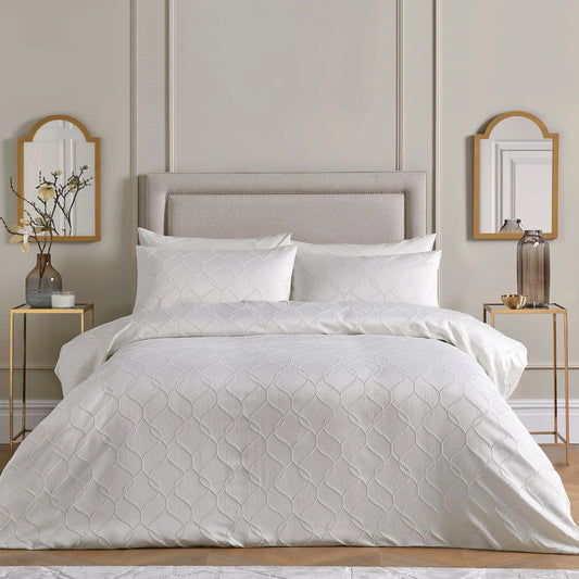 Montez Duvet Cover Set by Soiree in Ivory