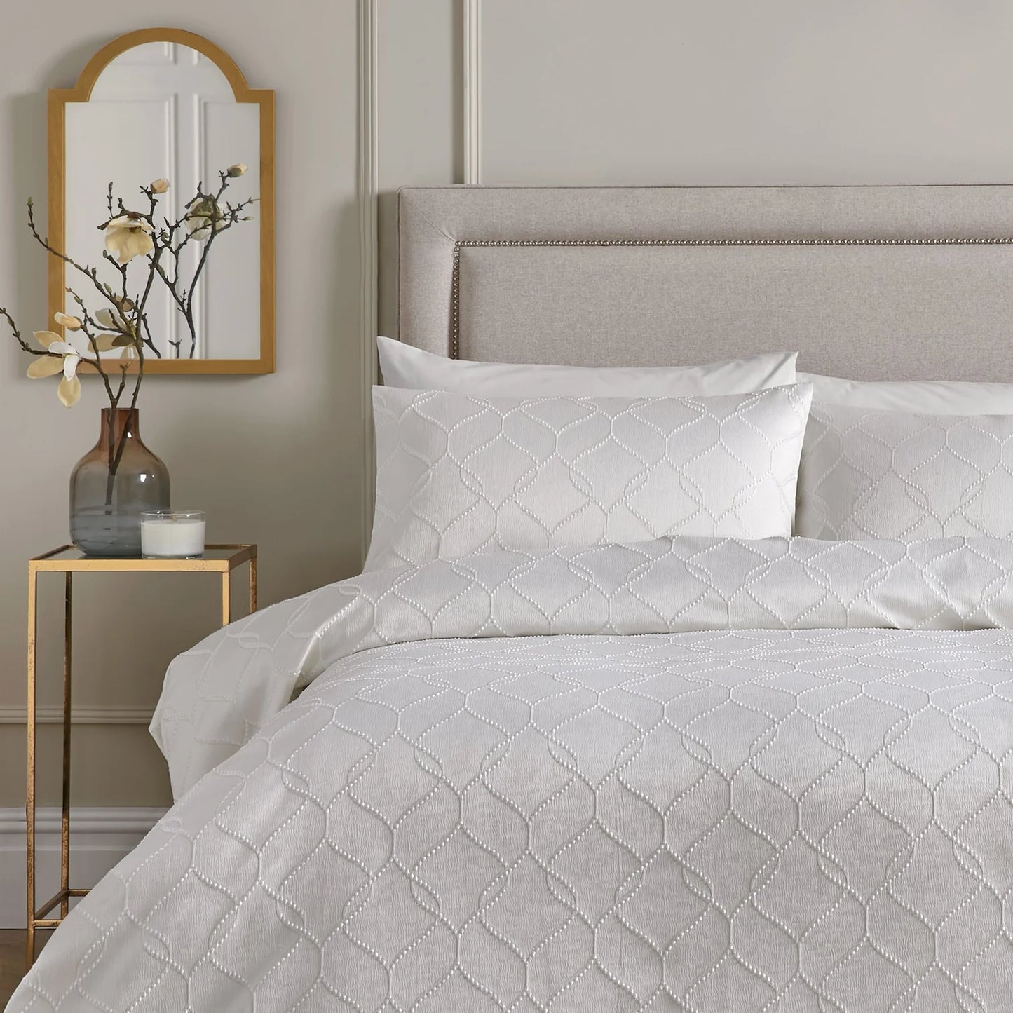 Montez Duvet Cover Set by Soiree in Ivory