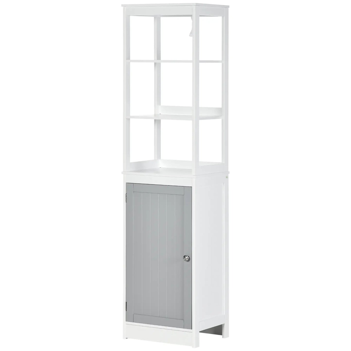Tallboy Tall Bathroom Cabinet in White Grey
