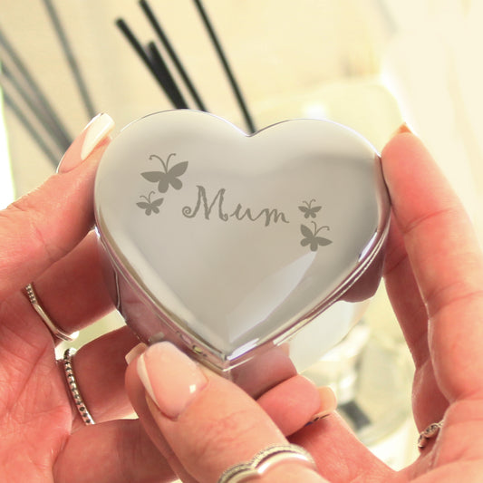 Mum Butterflies Heart Trinket Box