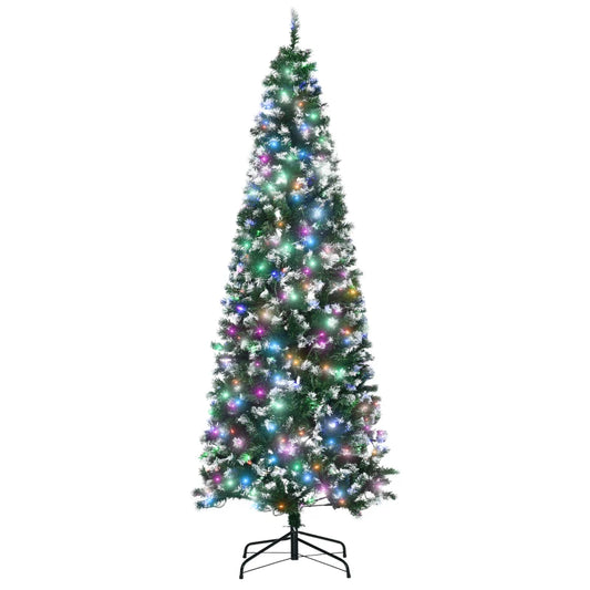 7FT Tall Prelit Pencil Slim Artificial Christmas - 350 Colourful LED Lights and 818 Tips