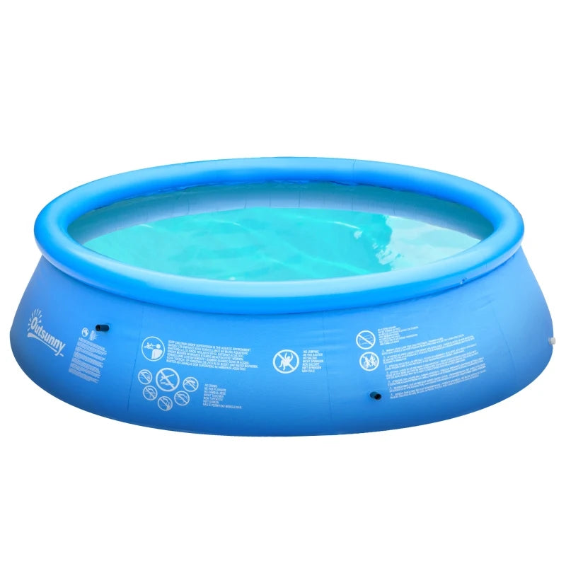 Inflatable Swimming Pool Family-Sized Blow Up Pool Round Paddling Pool with Hand Pump