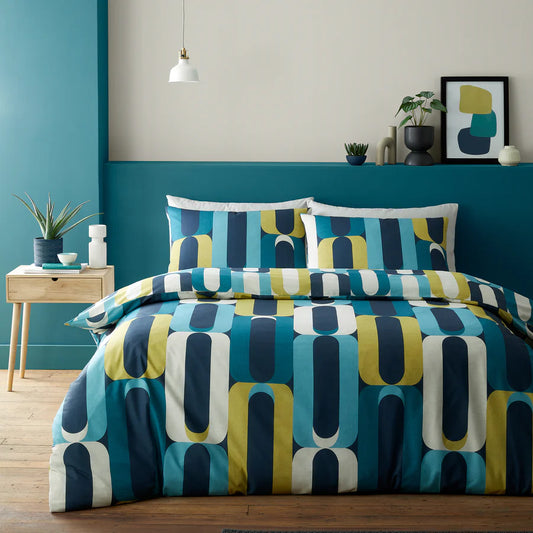 Orea Duvet Cover Set by Fusion in Blue