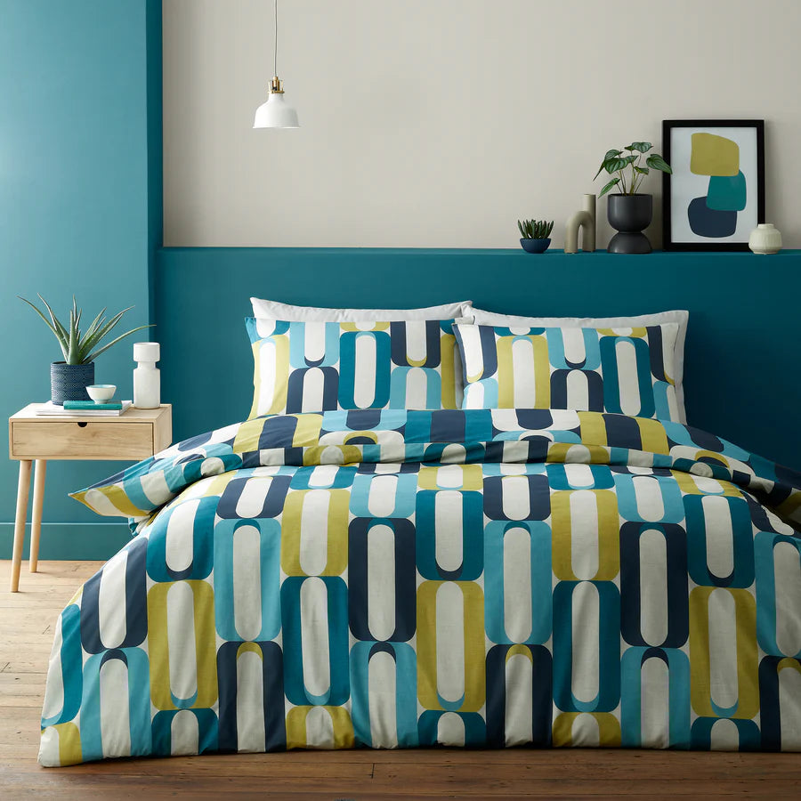 Orea Duvet Cover Set by Fusion in Blue