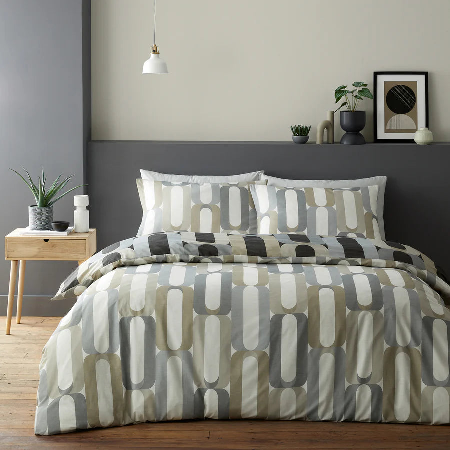 Orea Duvet Cover Set by Fusion in Charcoal