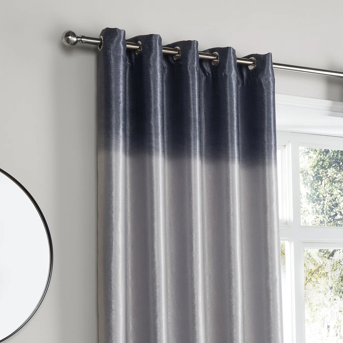 Ombre Strata Eyelet Curtains by Fusion in Grey