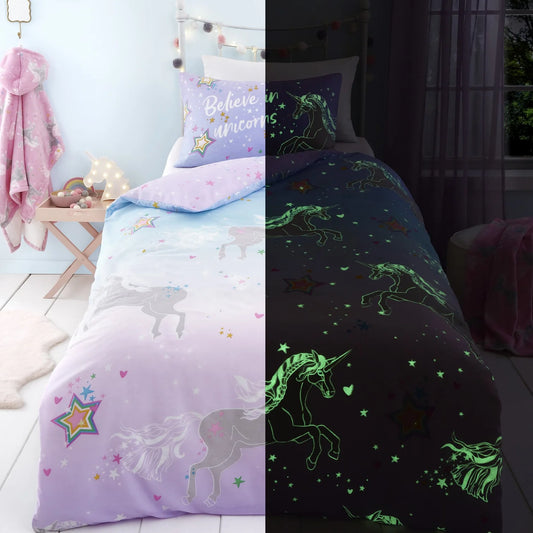 Ombre Unicorn Duvet Cover Set by Bedlam in Lilac