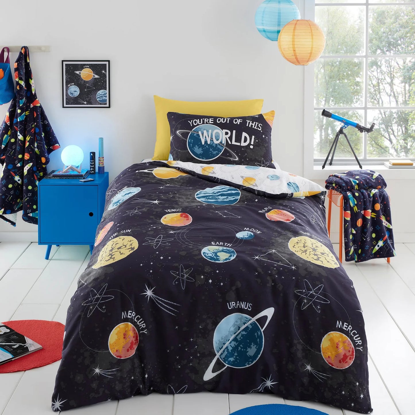 Outer Space Duvet Cover Set by Bedlam in Black