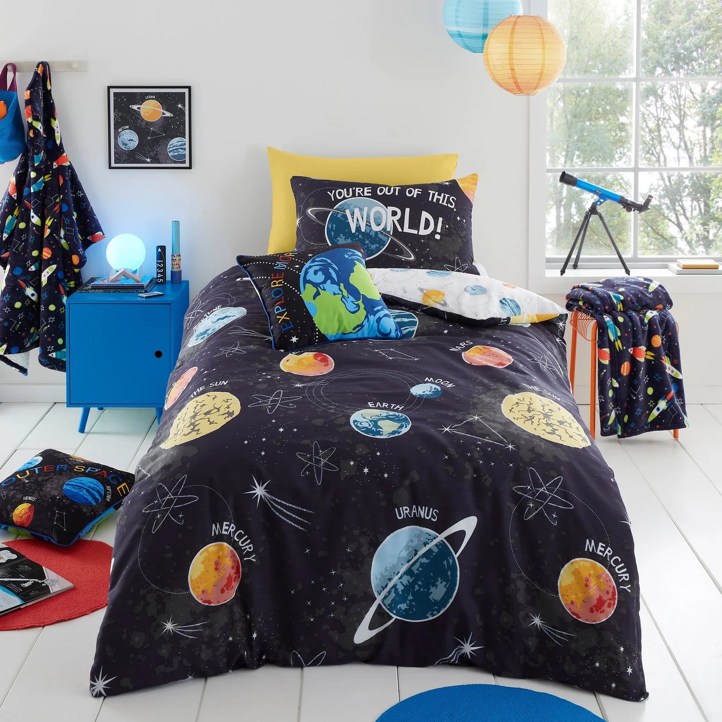 Outer Space Duvet Cover Set by Bedlam in Black