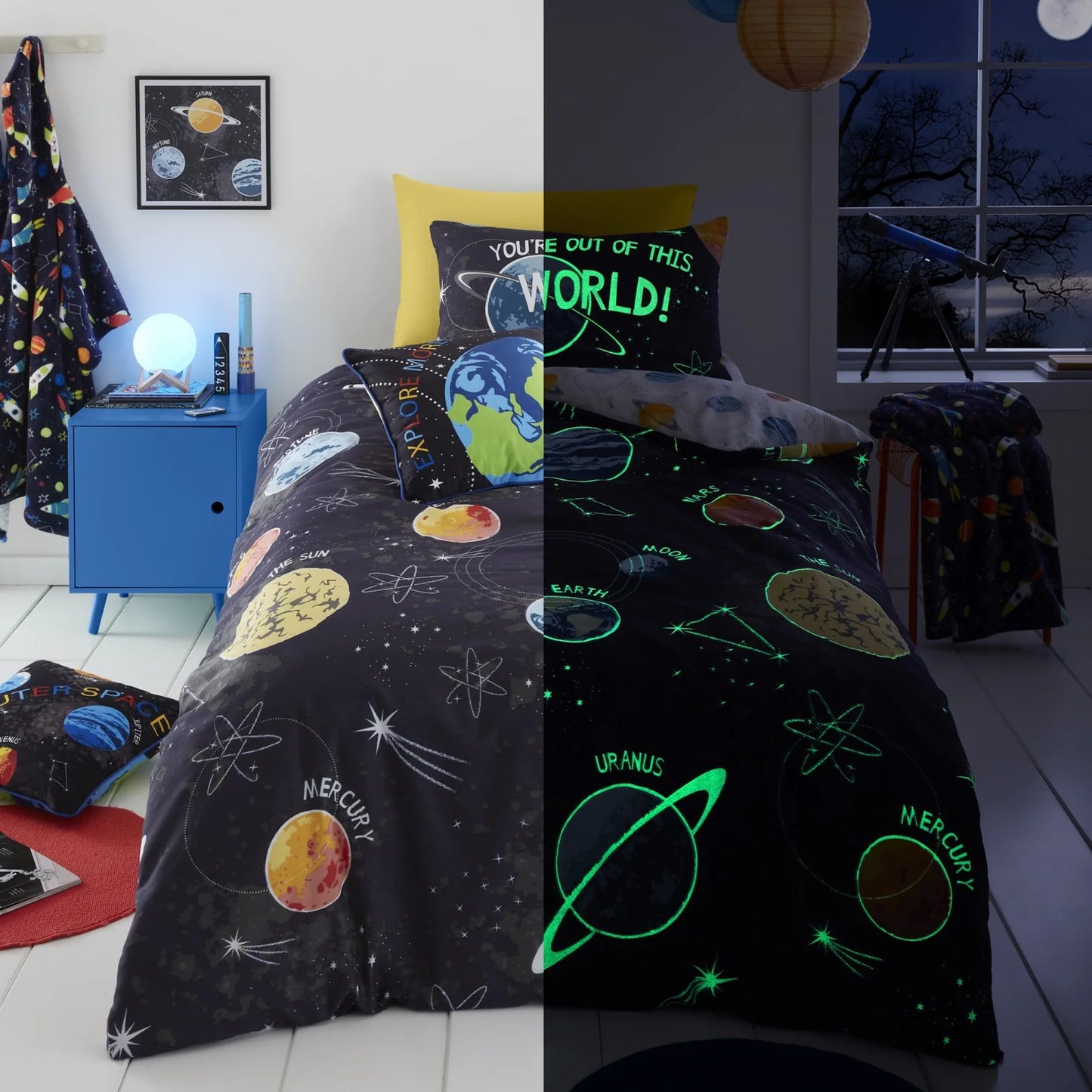 Outer Space Duvet Cover Set by Bedlam in Black