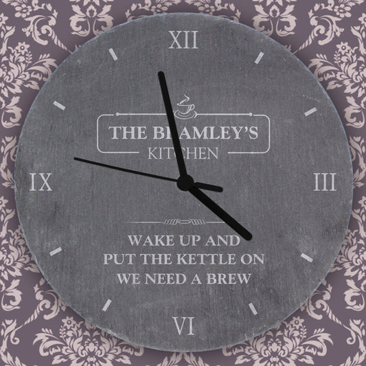 Personalised Kitchen Slate Clock