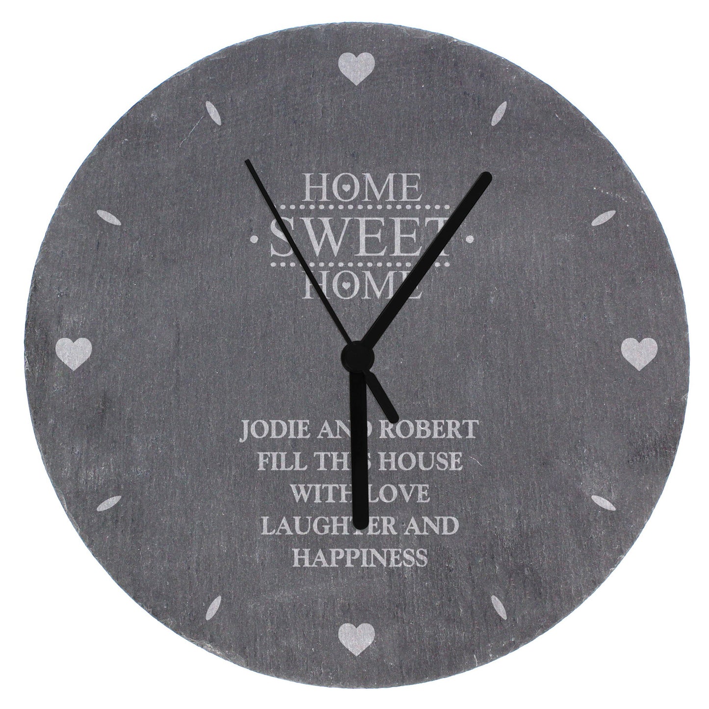 Personalised Home Sweet Home Slate Clock