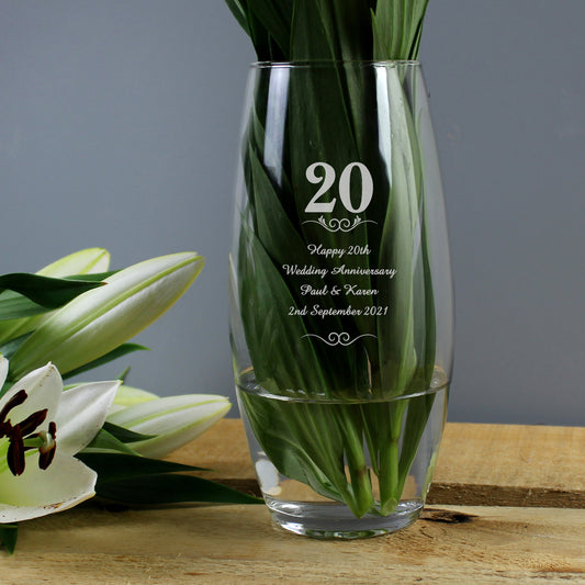 Personalised 20 Years Bullet Vase