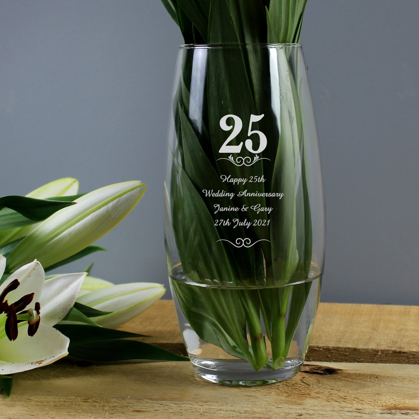 Personalised 25 Years Bullet Vase