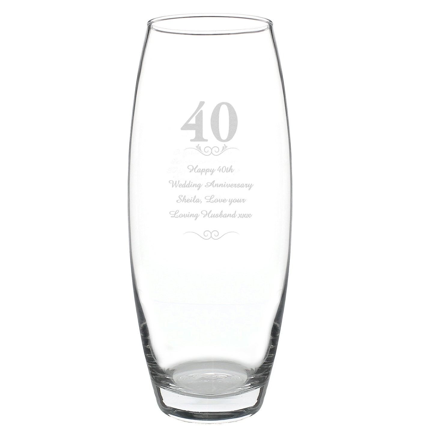 Personalised 40 Years Bullet Vase