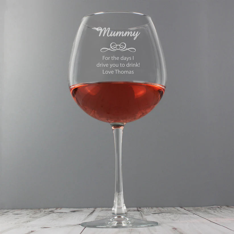 Personalised Decorative Bottle of Wine Glass