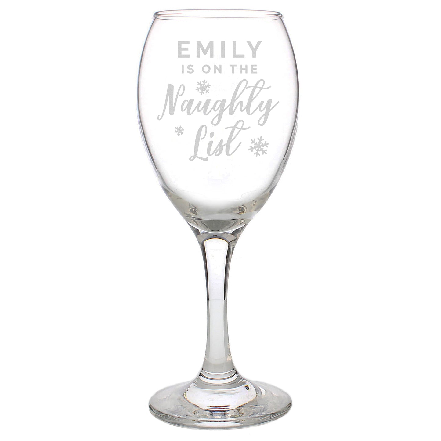 Personalised I'm On The Naughty List Wine Glass