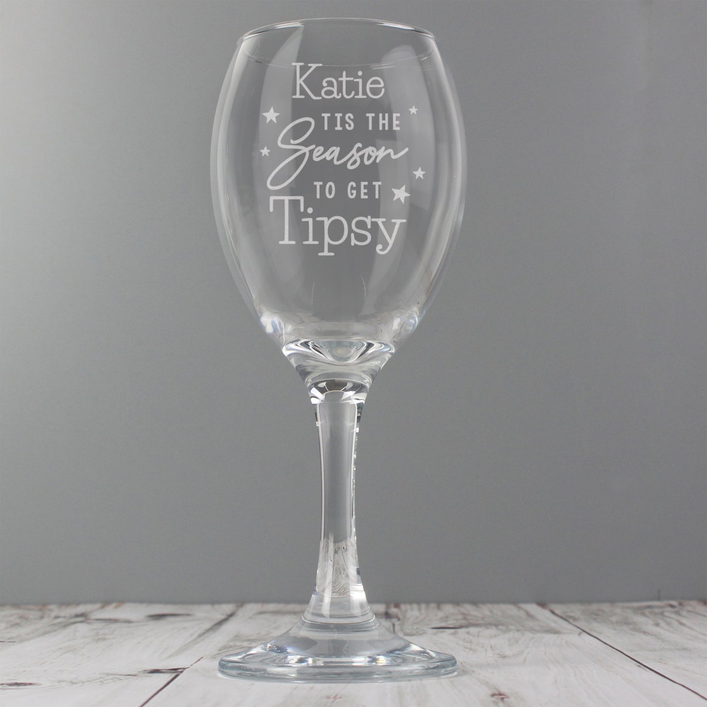 Personalised Tis The Season To Get Tipsy Season Wine Glass