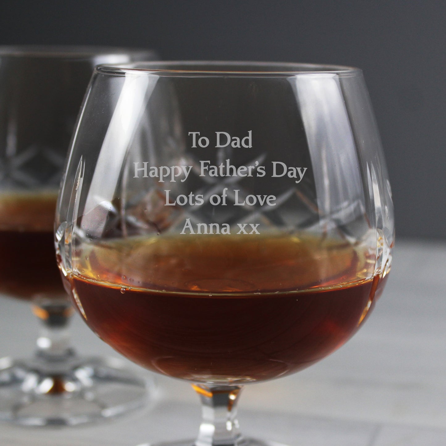 Personalised Cut Crystal Small Brandy Glass