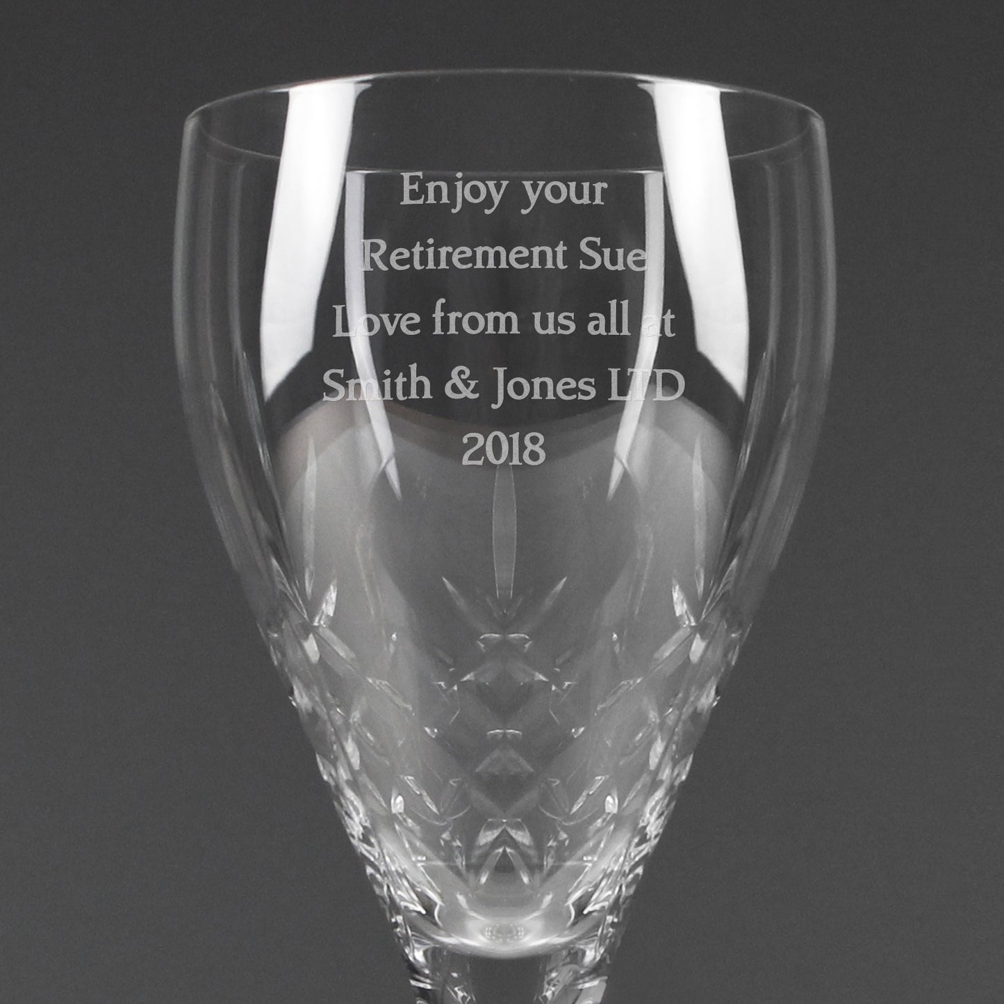 Personalised Cut Crystal Wine Glass