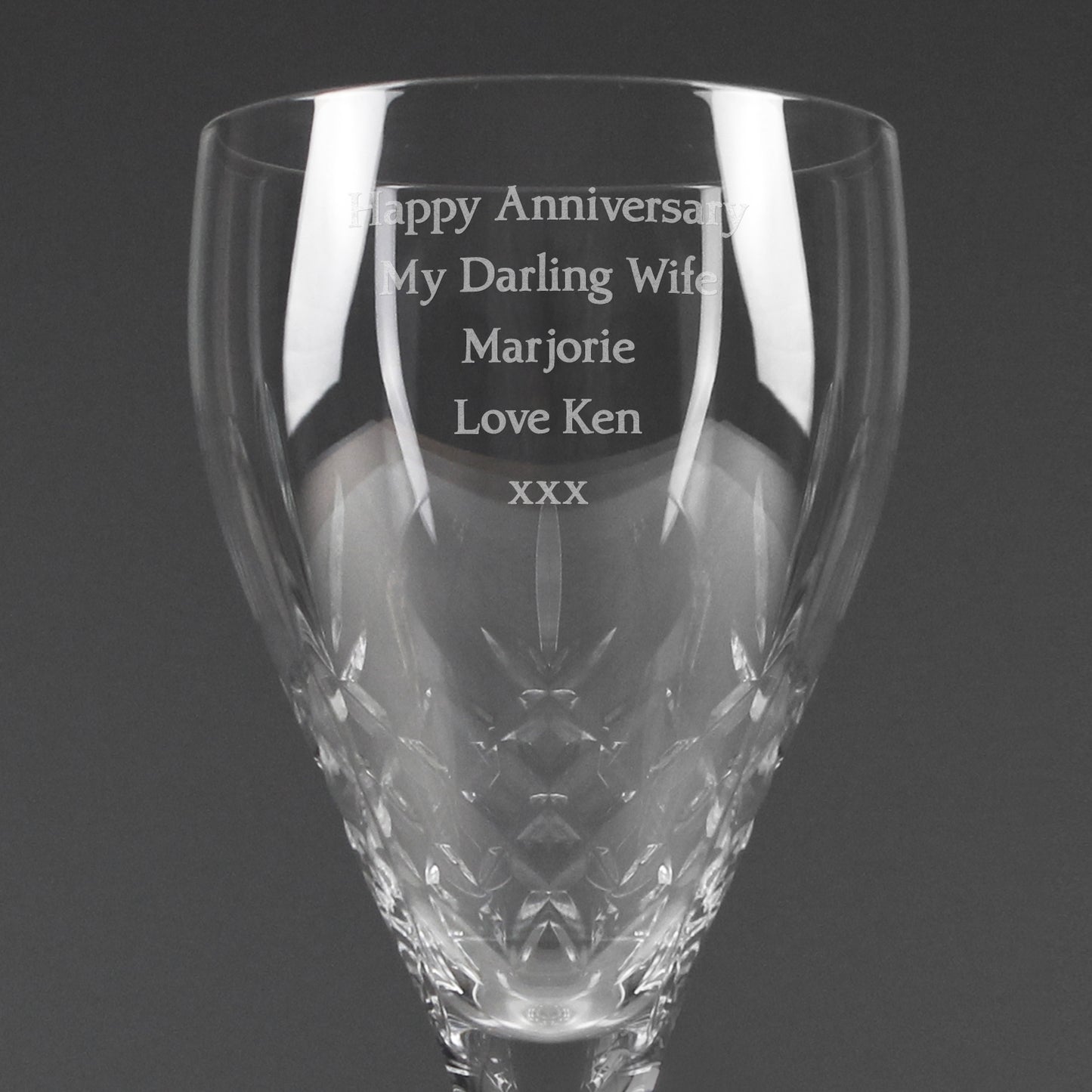 Personalised Cut Crystal Wine Glass