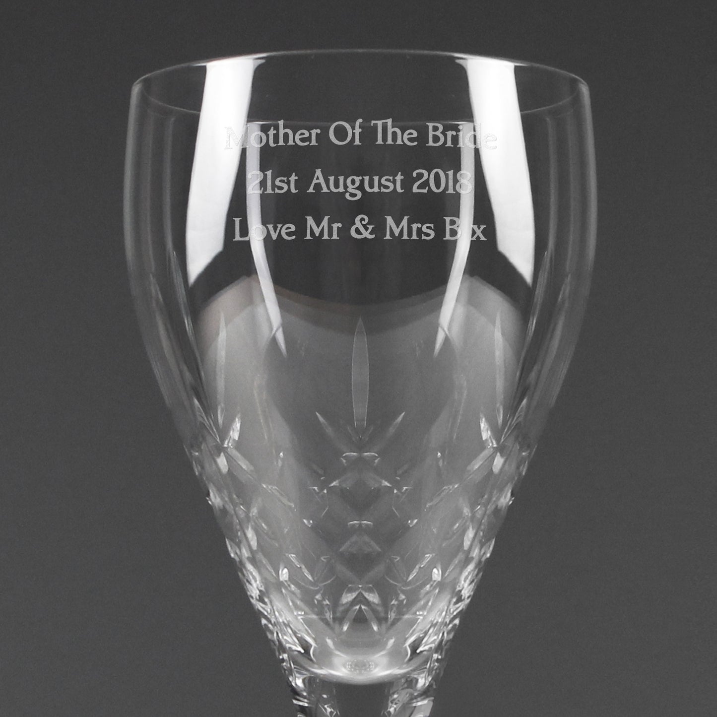 Personalised Cut Crystal Wine Glass