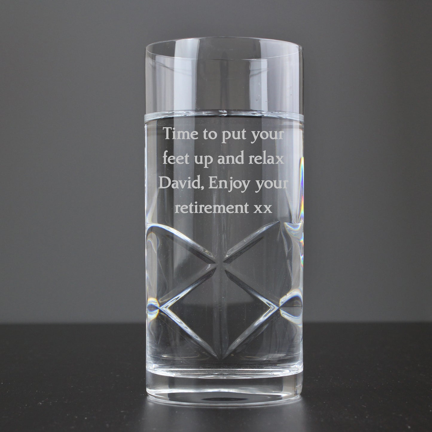 Personalised Cut Crystal Hi Ball Glass