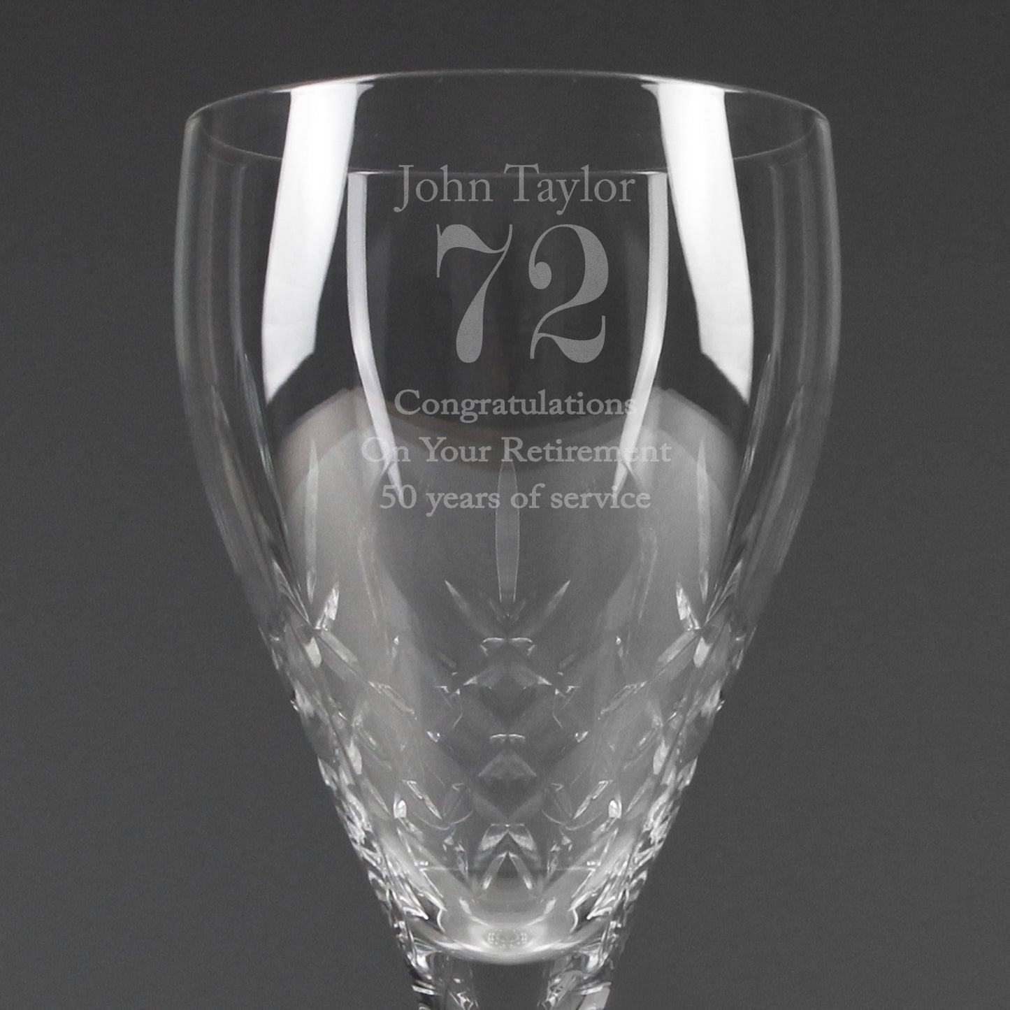 Personalised Big Age Cut Crystal Wine Glass