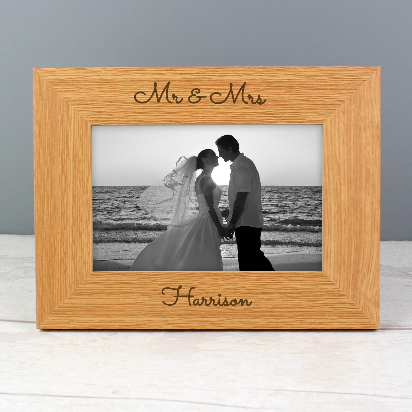 Personalised Free Text 6x4 Wooden Photo Frame