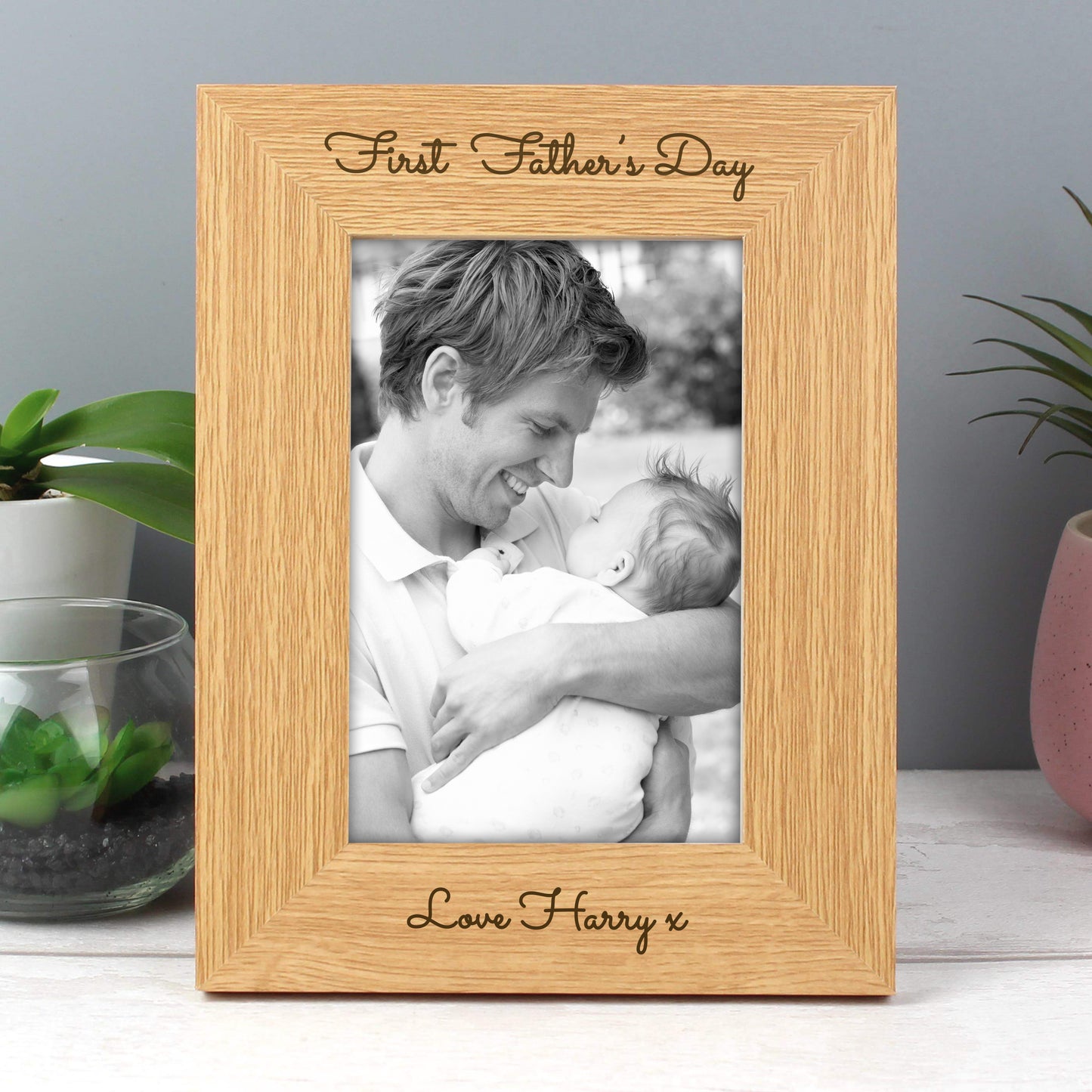 Personalised Free Text 6x4 Wooden Photo Frame