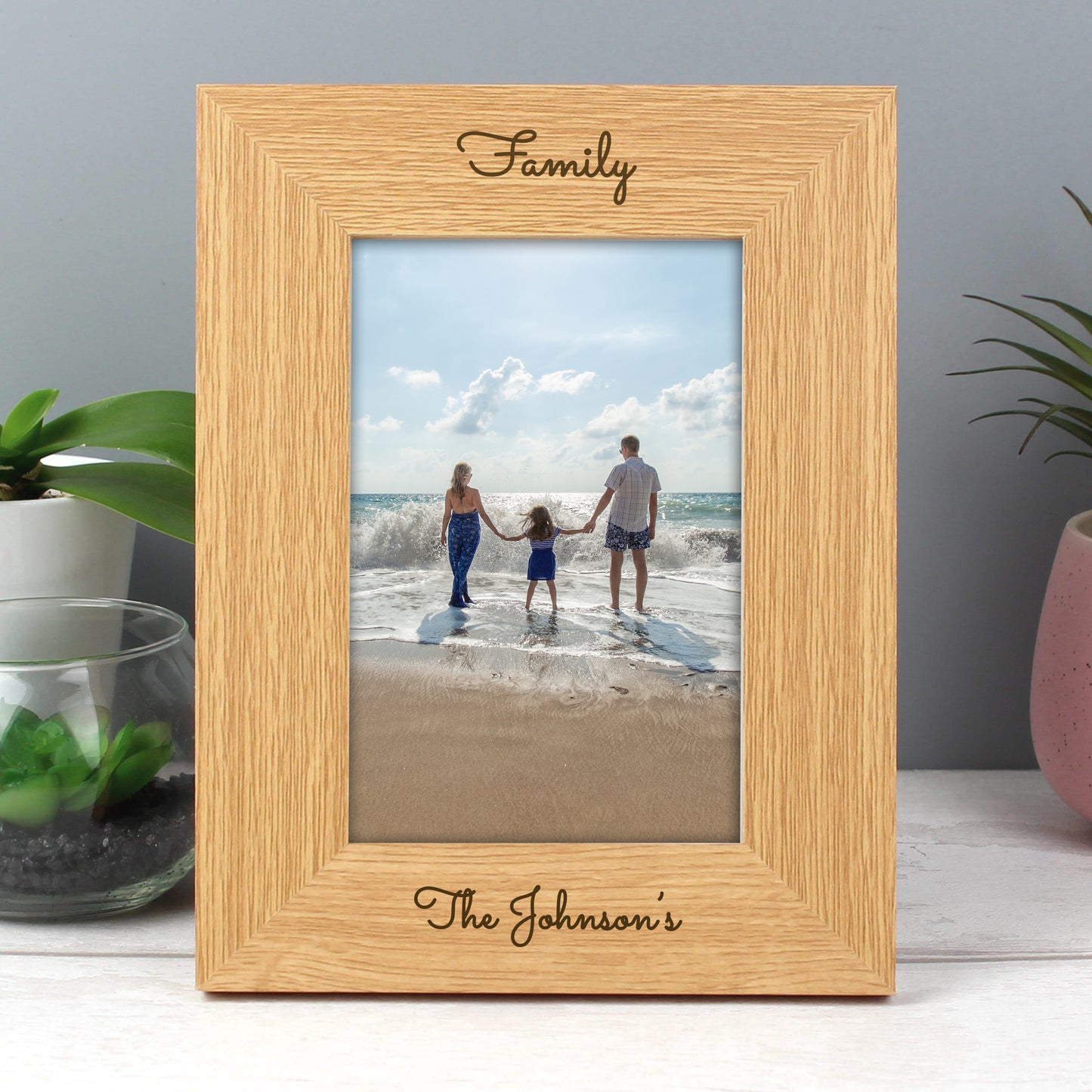 Personalised Free Text 6x4 Wooden Photo Frame