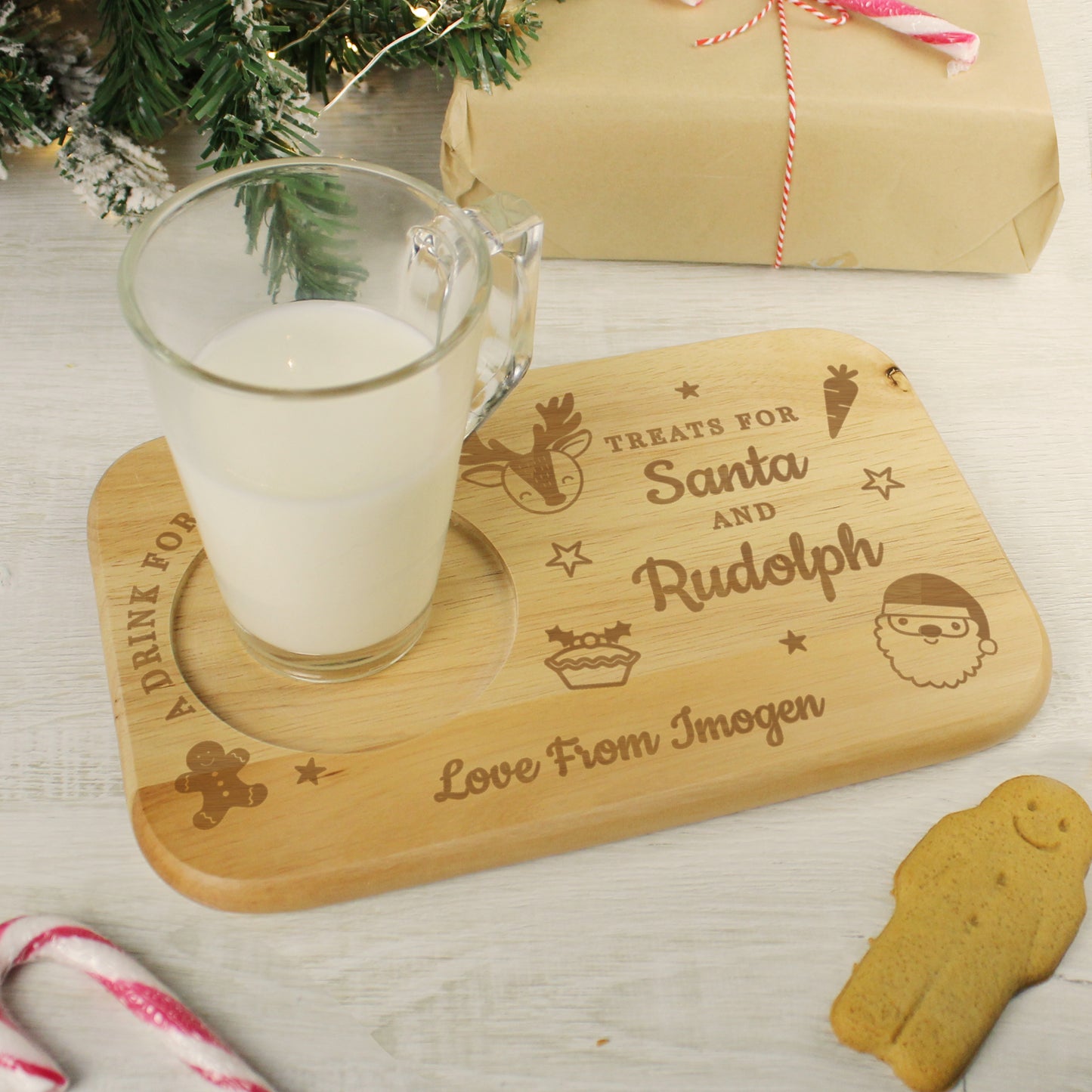 Personalised Treats for Santa Coaster Tray