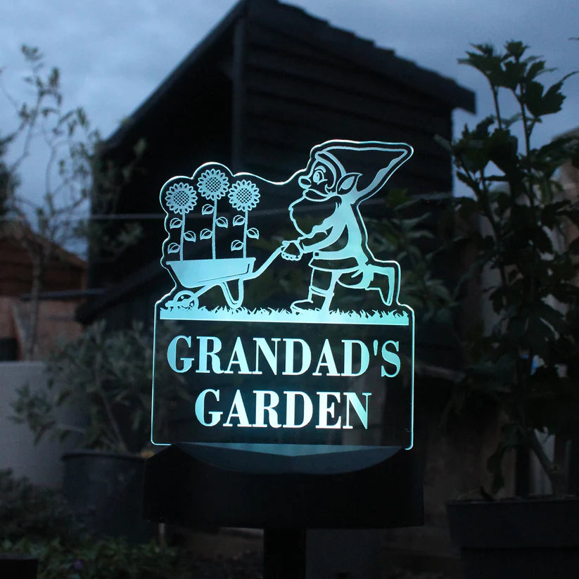 Personalised Gnome Garden Outdoor Solar Light