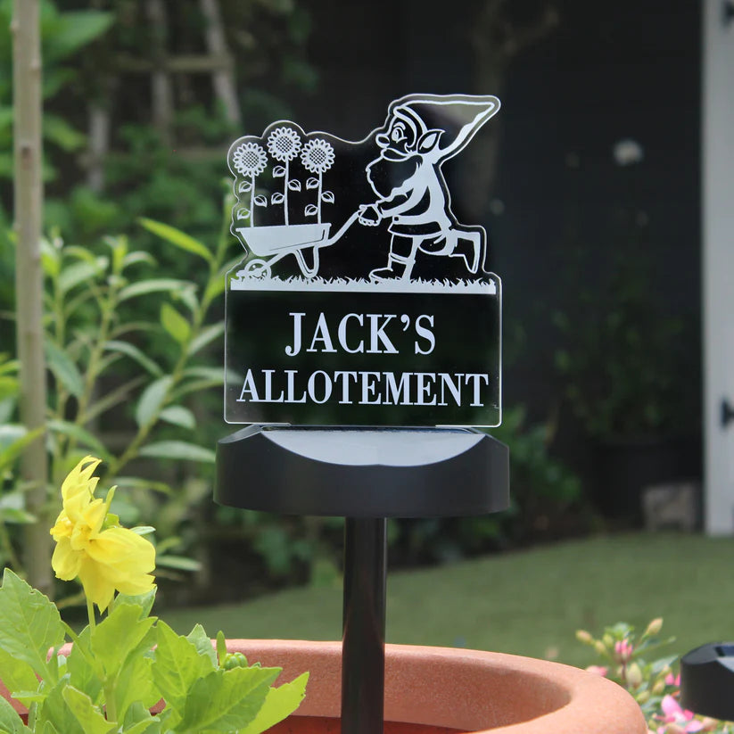 Personalised Gnome Garden Outdoor Solar Light