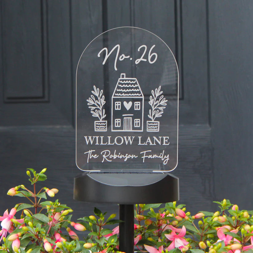 Personalised Home Outdoor Solar Light