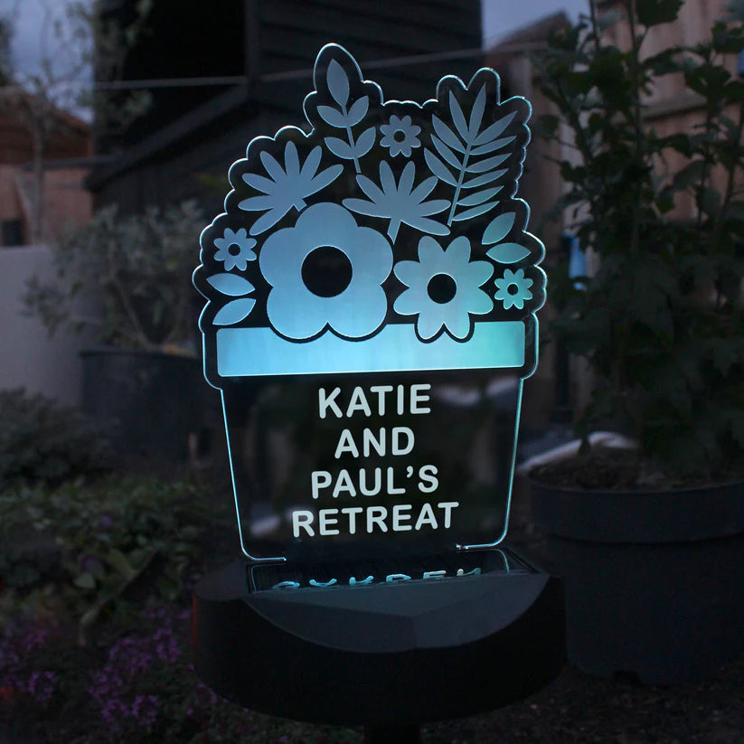 Personalised Plant Pot Outdoor Solar Light