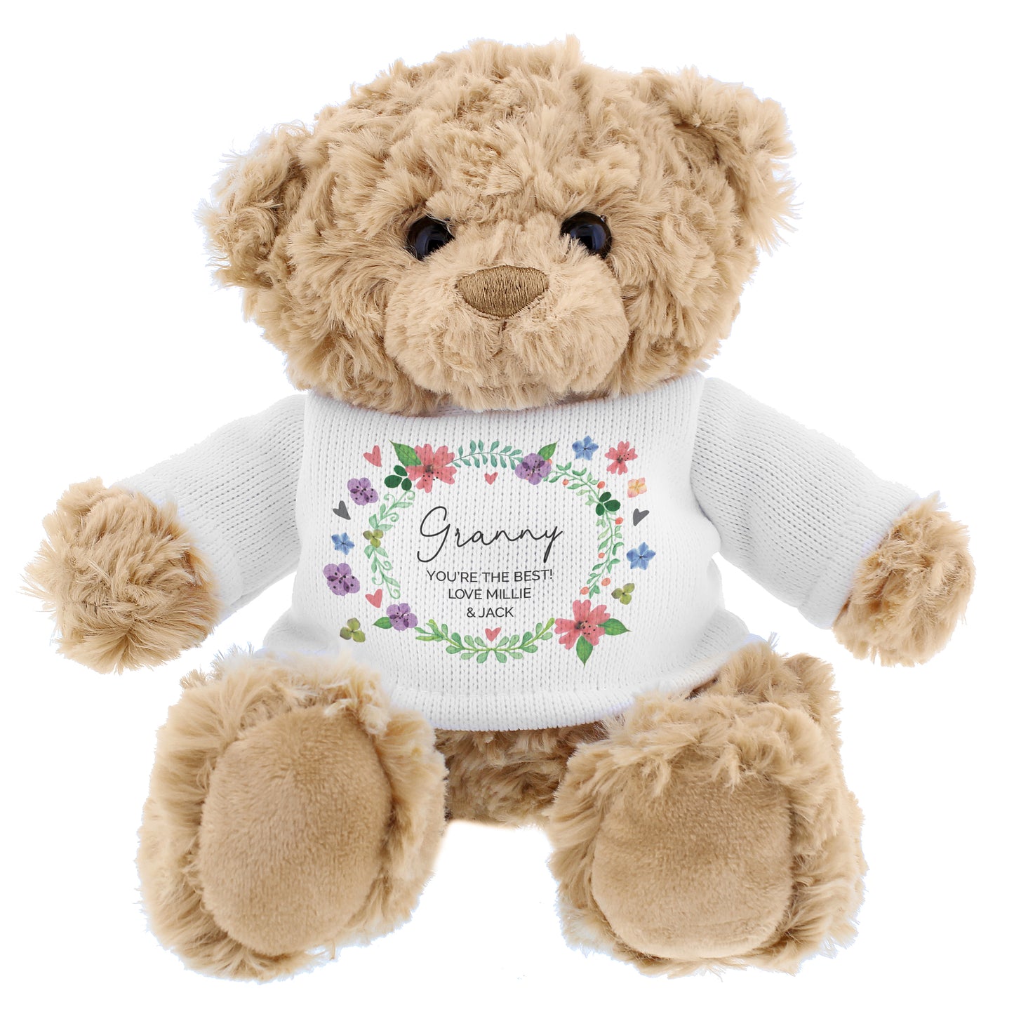 Personalised Floral Teddy Bear