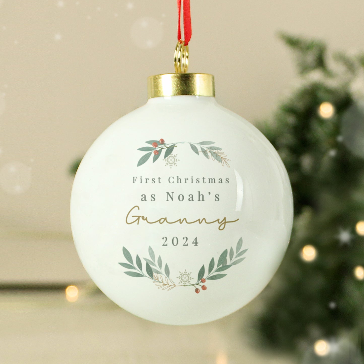 Personalised Christmas Foliage Bauble