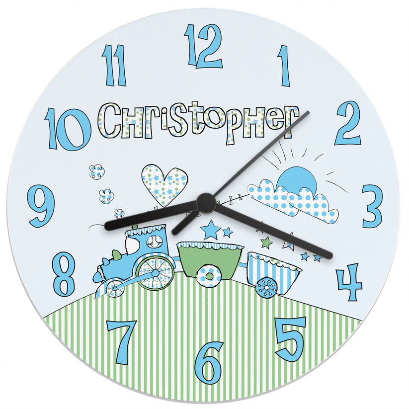 Personalised Whimsical Train Clock