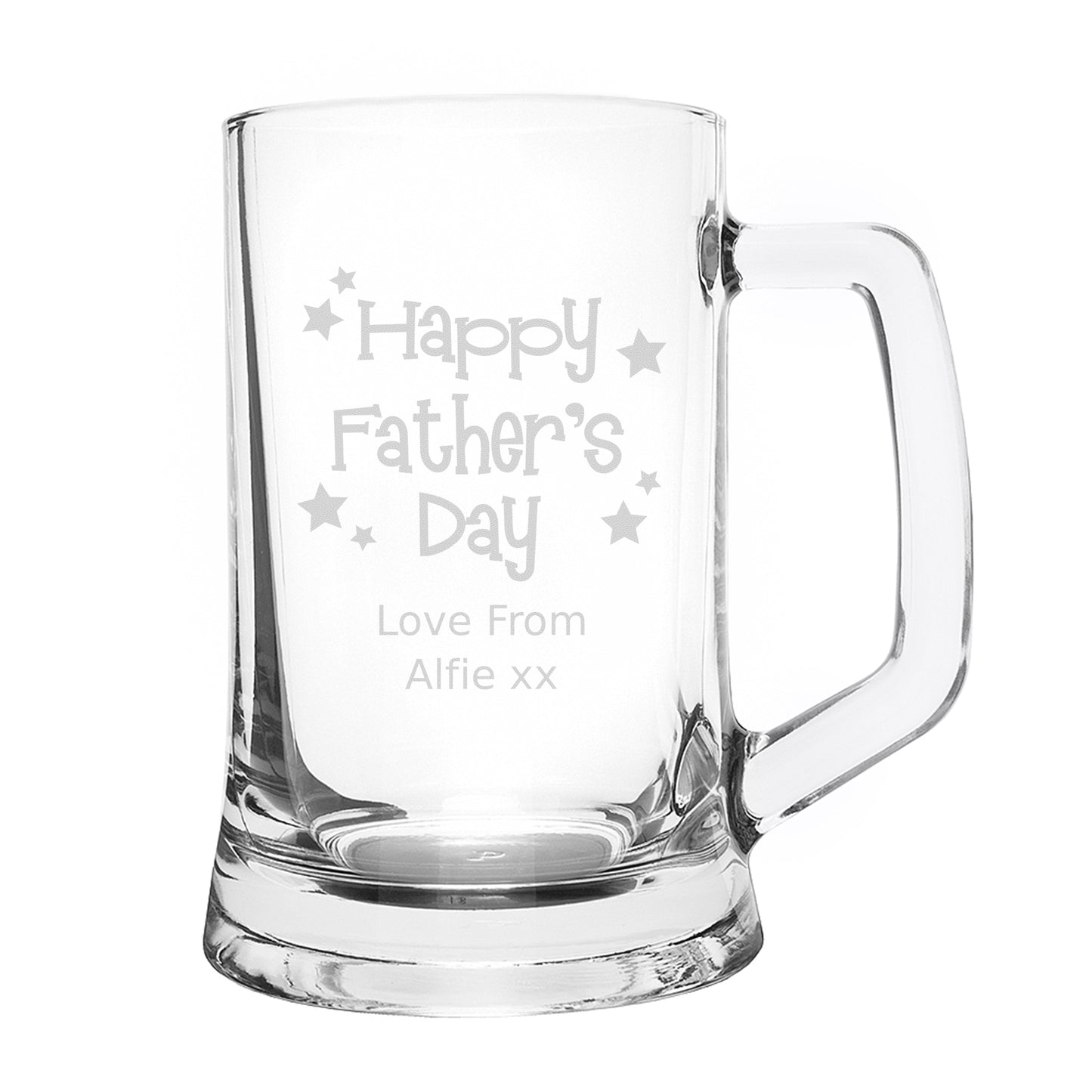 Personalised Happy Father's Day Stars Pint Stern Tankard