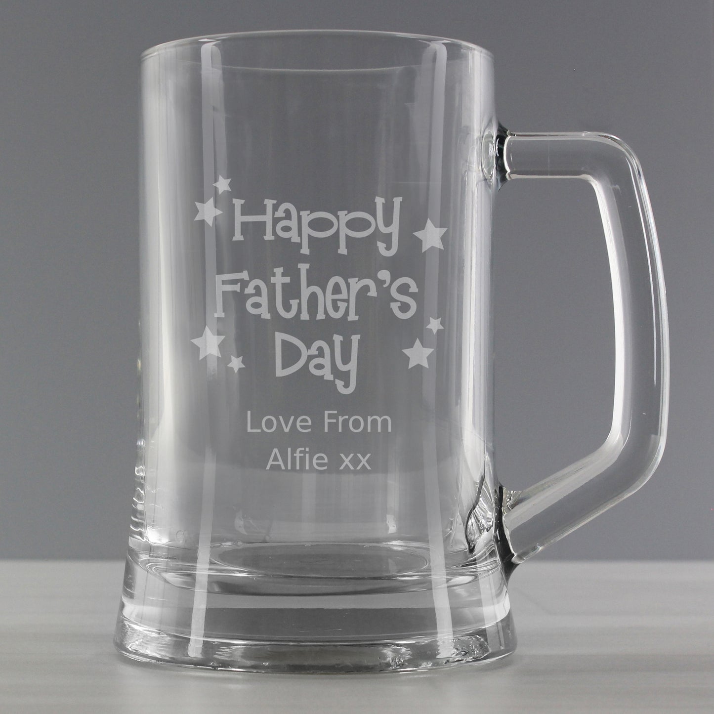 Personalised Happy Father's Day Stars Pint Stern Tankard