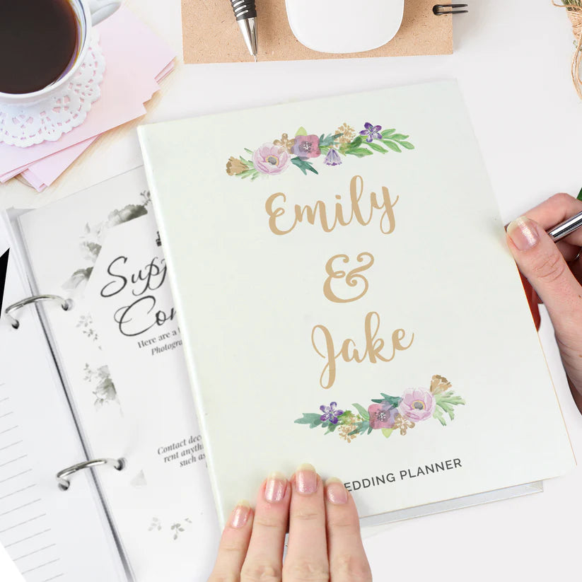 Personalised Floral Watercolour Wedding Planner